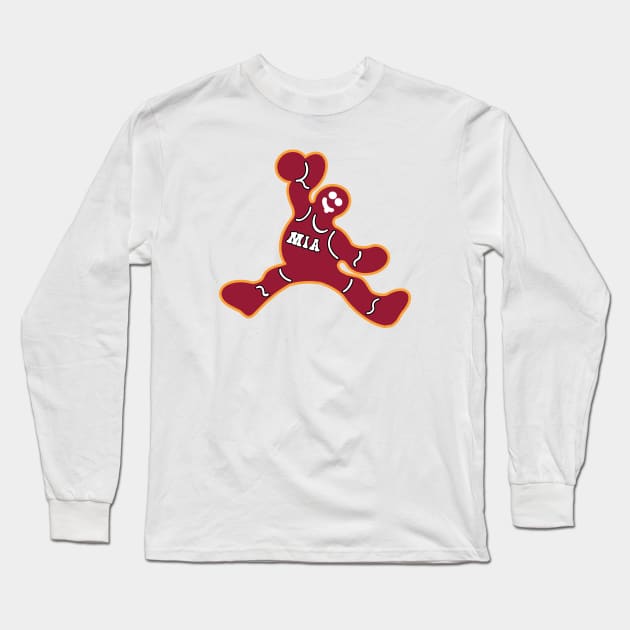 Jumping Miami Heat Gingerbread Man Long Sleeve T-Shirt by Rad Love